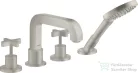Hansgrohe AXOR CITTERIO 4 üléses peremre szerelhető kádtöltő csaptelep zuhanyszettel,rozsdamentes acél hatású 39453800