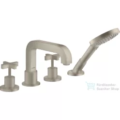   Hansgrohe AXOR CITTERIO 4 üléses peremre szerelhető kádtöltő csaptelep zuhanyszettel,szálcsiszolt nikkel 39453820