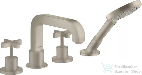 Hansgrohe AXOR CITTERIO 4 üléses peremre szerelhető kádtöltő csaptelep zuhanyszettel,szálcsiszolt nikkel 39453820