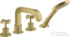 Hansgrohe AXOR CITTERIO 4 üléses peremre szerelhető kádtöltő csaptelep zuhanyszettel,szálcsiszolt sárgaréz hatású 39453950