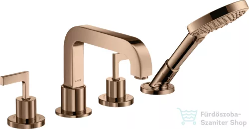Hansgrohe AXOR CITTERIO 4 üléses, épített peremre szerelhető kádtöltő csaptelep alaptest nélkül, polírozott vörös arany hatású 39454300