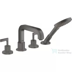   Hansgrohe AXOR CITTERIO 4 üléses, épített peremre szerelhető kádtöltő csaptelep alaptest nélkül, szálcsiszolt fekete króm 39454340