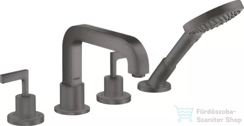 Hansgrohe AXOR CITTERIO 4 üléses, épített peremre szerelhető kádtöltő csaptelep alaptest nélkül, szálcsiszolt fekete króm 39454340