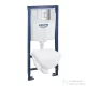 Grohe Solido falra szerelhető WC szett, mélyöblítésű WC soft close ülőkével, Even króm nyomólappal 39467000
