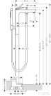 Hansgrohe AXOR CITTERIO szabadon álló kádtöltő csaptelep rombuszmetszéses fogantyúval,szálcsiszolt bronz 39471140