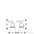 Hansgrohe AX Citterio 2-lyukú, termosztátos, peremre szerelhető fordítókaros kádcsaptelep DN15, króm 39482000