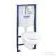 Grohe Solido falra szerelhető WC szett, Bau Ceramic WC soft close ülőkével, Sail króm nyomólappal 39499000