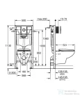 Grohe Solido falra szerelhető WC szett, Bau Ceramic WC soft close ülőkével, Sail króm nyomólappal 39499000