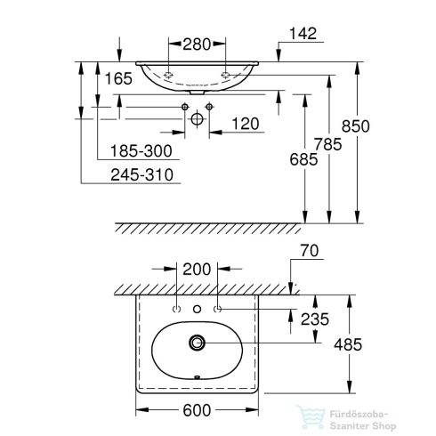 Grohe Essence 60x48,5 mosdó 3956500H