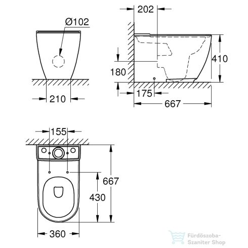 Grohe Essence perem nélküli monoblokkos wc 3957200H