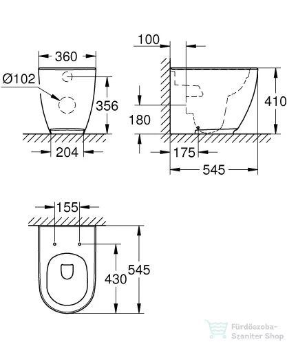 Grohe Essence álló wc 3957300H
