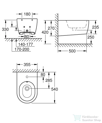 Grohe Essence fali bidé 3957400H