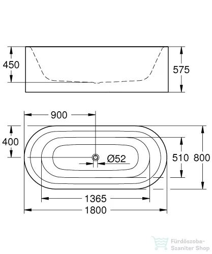 Grohe Essence 180x80 szabadonálló kád 39611000