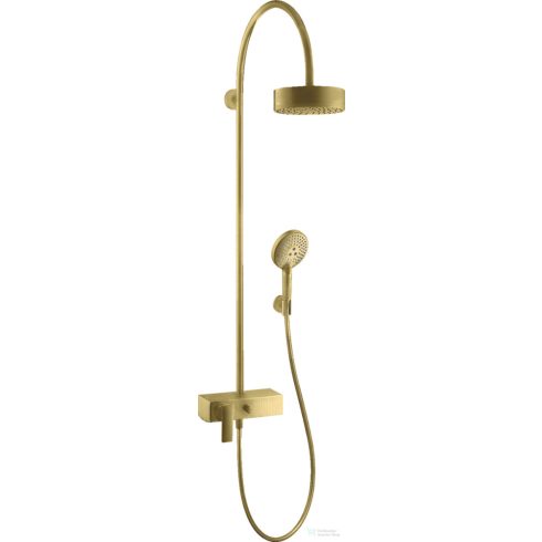 Hansgrohe AXOR CITTERIO Showerpipe zuhanyrendszer 18 cm-es fejzuhannyal,szálcsiszolt sárgaréz hatású 39620950