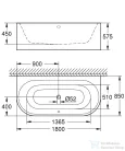 Grohe Essence 180x85 cm-es falhoz illeszthető acél kád,fehér 39622000