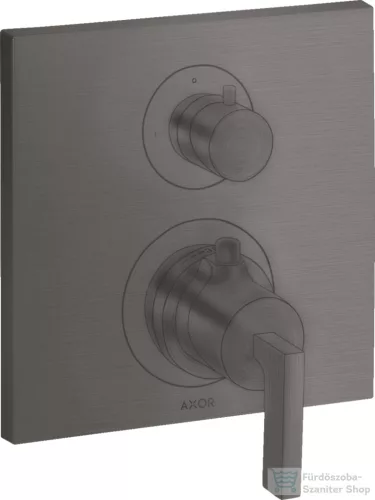 Hansgrohe AXOR Citterio falsík alatti termosztátos kád/zuhany csaptelep alaptest nélkül,szálcsiszolt fekete króm 39700340