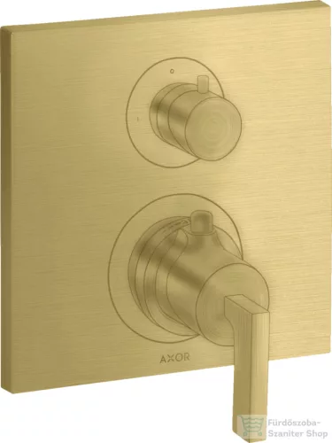 Hansgrohe AXOR Citterio falsík alatti termosztátos kád/zuhany csaptelep alaptest nélkül,szálcsiszolt sárgaréz hatású 39700950