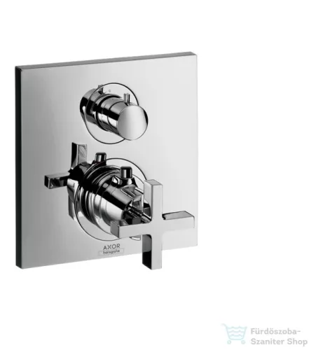 Hansgrohe AX Citterio Termosztátos csaptelep falsík alatti szereléshez elzárószeleppel és keresztfogantyúval, króm 39705000