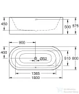 Grohe Essence 180x80 cm-es szabadon álló acél kád,fehér 39729000