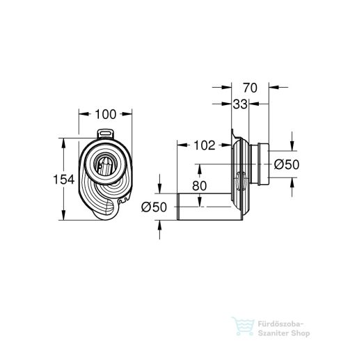 Grohe hátsó kifolyású vizelde bűzelzáró,39732000