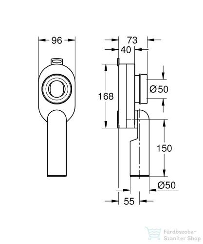 Grohe függőleges vizelde bűzelzáró,39733000