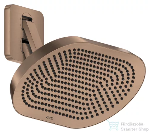 Hansgrohe AXOR SHOWERSPHERE 37x22 cm-es 2 funkciós, állítható esőztető zuhanykarral, alaptest nélkül, szálcsiszolt vörös arany hatású 39745310