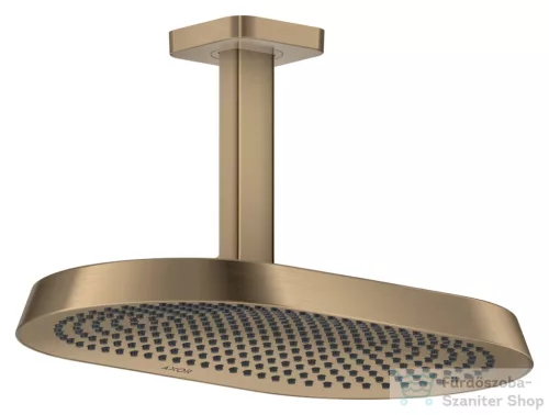 Hansgrohe AXOR SHOWERSPHERE 37x22 cm-es 2 jet mennyezeti esőztető zuhanykarral, alaptest nélkül, szálcsiszolt bronz 39757140