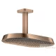 Hansgrohe AXOR SHOWERSPHERE 37x22 cm-es 2 jet mennyezeti esőztető zuhanykarral, alaptest nélkül, polírozott vörös arany hatású 39757300