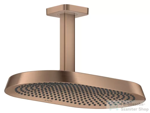 Hansgrohe AXOR SHOWERSPHERE 37x22 cm-es 2 jet mennyezeti esőztető zuhanykarral, alaptest nélkül, szálcsiszolt vörös arany hatású 39757310