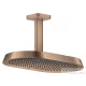 Hansgrohe AXOR SHOWERSPHERE 37x22 cm-es 2 jet mennyezeti esőztető zuhanykarral, alaptest nélkül, szálcsiszolt vörös arany hatású 39757310