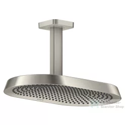   Hansgrohe AXOR SHOWERSPHERE 37x22 cm-es 2 jet mennyezeti esőztető zuhanykarral, alaptest nélkül, rozsdamentes acél hatású 39757800
