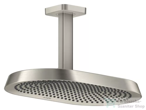Hansgrohe AXOR SHOWERSPHERE 37x22 cm-es 2 jet mennyezeti esőztető zuhanykarral, alaptest nélkül, rozsdamentes acél hatású 39757800