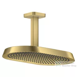   Hansgrohe AXOR SHOWERSPHERE 37x22 cm-es 2 jet mennyezeti esőztető zuhanykarral, alaptest nélkül, szálcsiszolt sárgaréz 39757950