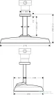 Hansgrohe AXOR SHOWERSPHERE Ecosmart 37x22 cm-es 2 jet mennyezeti esőztető zuhanykarral, alaptest nélkül, króm 39758000