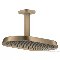   Hansgrohe AXOR SHOWERSPHERE Ecosmart 37x22 cm-es 2 jet mennyezeti esőztető zuhanykarral, alaptest nélkül, szálcsiszolt bronz 39758140