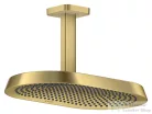 Hansgrohe AXOR SHOWERSPHERE Ecosmart 37x22 cm-es 2 jet mennyezeti esőztető zuhanykarral, alaptest nélkül, szálcsiszolt sárgaréz 39758950