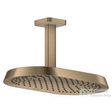   Hansgrohe AXOR SHOWERSPHERE 37x22 cm-es 1 jet mennyezeti esőztető zuhanykarral, szálcsiszolt bronz 39760140