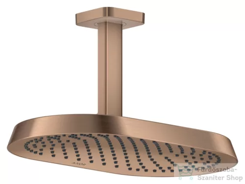 Hansgrohe AXOR SHOWERSPHERE 37x22 cm-es 1 jet mennyezeti esőztető zuhanykarral, szálcsiszolt vörös arany hatású 39760310