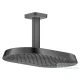 Hansgrohe AXOR SHOWERSPHERE 37x22 cm-es 1 jet mennyezeti esőztető zuhanykarral, polírozott fekete króm 39760330