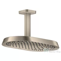   Hansgrohe AXOR SHOWERSPHERE 37x22 cm-es 1 jet mennyezeti esőztető zuhanykarral, szálcsiszolt nikkel 39760820