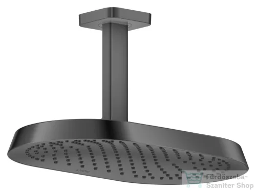 Hansgrohe AXOR SHOWERSPHERE Ecosmart 37x22 cm-es 1 jet mennyezeti esőztető zuhanykarral, polírozott fekete króm 39761330