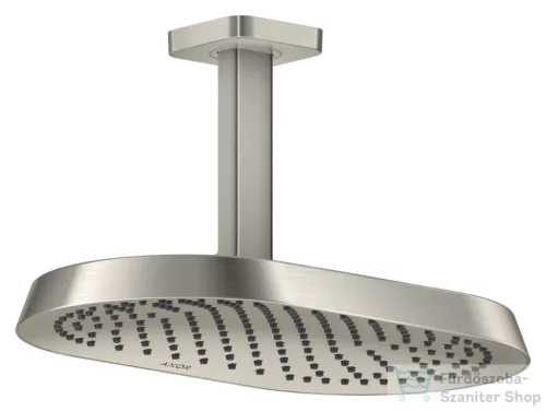 Hansgrohe AXOR SHOWERSPHERE Ecosmart 37x22 cm-es 1 jet mennyezeti esőztető zuhanykarral, rozsdamentes acél hatású 39761800
