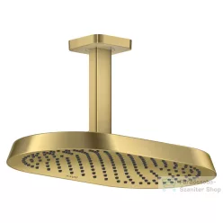   Hansgrohe AXOR SHOWERSPHERE Ecosmart 37x22 cm-es 1 jet mennyezeti esőztető zuhanykarral, szálcsiszolt sárgaréz 39761950