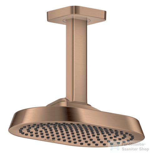 Hansgrohe AXOR SHOWERSPHERE 25x16 cm-es 1 jet mennyezeti esőztető zuhanykarral, szálcsiszolt vörös arany hatású 39763310