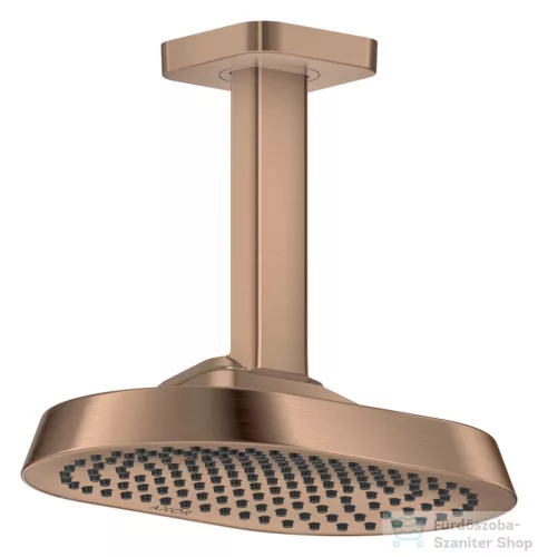 Hansgrohe AXOR SHOWERSPHERE Ecosmart 25x16 cm-es 1 jet mennyezeti esőztető zuhanykarral, szálcsiszolt vörös arany hatású 39764310
