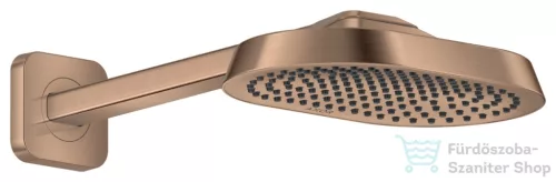 Hansgrohe AXOR SHOWERSPHERE Ecosmart+ 25x16 cm-es esőztető zuhanykarral, szálcsiszolt vörös arany hatású 39770310