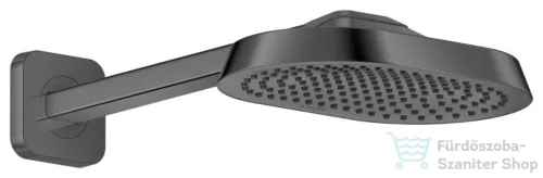 Hansgrohe AXOR SHOWERSPHERE Ecosmart+ 25x16 cm-es esőztető zuhanykarral, polírozott fekete króm 39770330