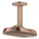 Hansgrohe AXOR SHOWERSPHERE Ecosmart+ 25x16 cm-es 1 jet mennyezeti esőztető zuhanykarral, szálcsiszolt vörös arany hatású 39771310