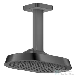   Hansgrohe AXOR SHOWERSPHERE Ecosmart+ 25x16 cm-es 1 jet mennyezeti esőztető zuhanykarral, szálcsiszolt fekete króm 39771340