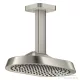 Hansgrohe AXOR SHOWERSPHERE Ecosmart+ 25x16 cm-es 1 jet mennyezeti esőztető zuhanykarral, rozsdamentes acél hatású 39771800